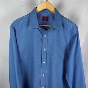 UNTUCKit Long Sleeve Button Up 100% Cotton Shirt Blue Men's Size Large